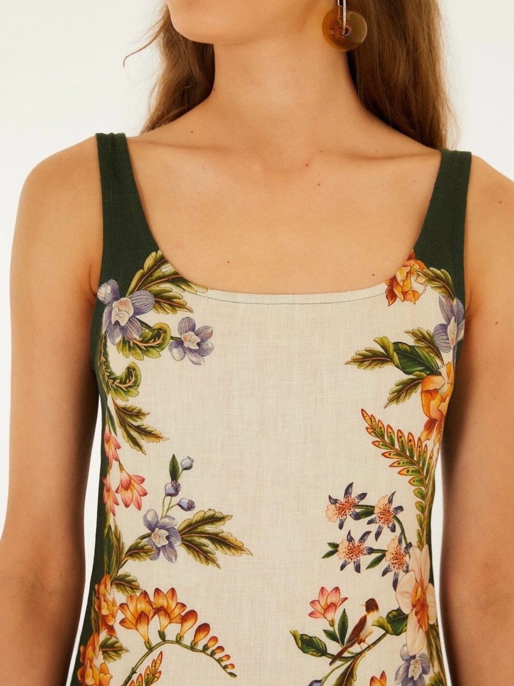 NWT FARM Rio Sand Nature Square Neck Mini Dress - Picture 2 of 12